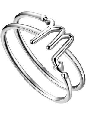 Scorpio 18K Gold Plated Constellation Silver Double Band Adjustable Ring